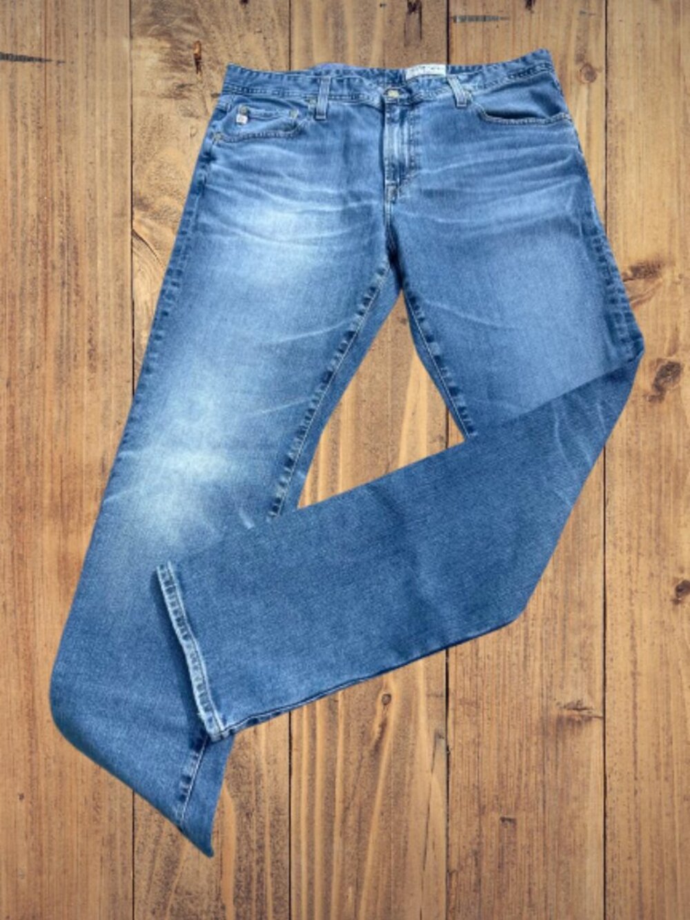 AG Adriano Goldschmied Everett Slim Straight Jeans 36x33 Medium Wash Stretch EUC